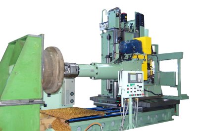 大型船舶用プロペラ－ボス穴部加工用　横型NC複合加工機【FLEX U＋RUDDER】