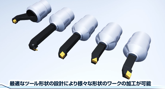様々な形状のワーク加工が可能
