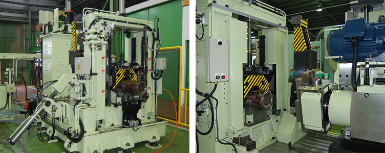 コラムトラバースタイプ　NCフェーシング方式パイプ端面加工機　山科精器株式会社