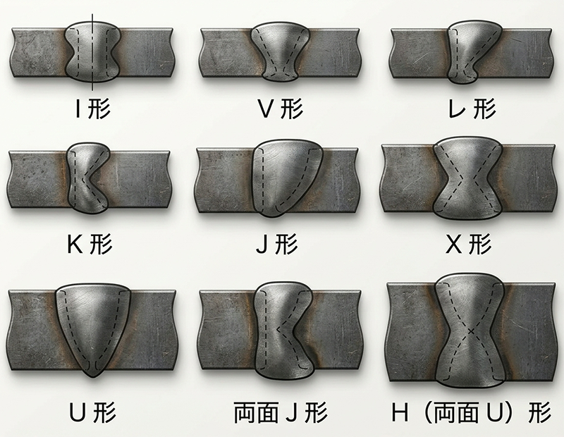 主な開先の種類_山科精器